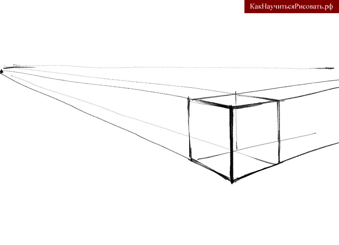 Как нарисовать куб в перспективе поэтапно